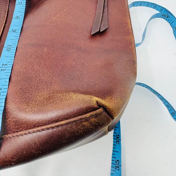 Vintage Brown Leather Shoulder Bag Large Slouchy Tote Satchel Unbranded - Picture 9 of 14